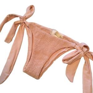 Tori Praver pink sea foam bikini swim bottom S